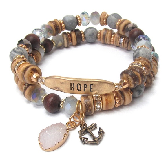 HOPE Genuine Mixed Stone Bracelet - Picture 1 of 1